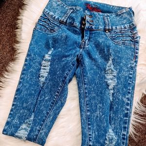 Columbian Acid Wash Distressed Jeans